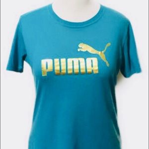 PUMA Teal Gold Tee Shirt